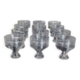 Set of 12 Kristall Krisla Whiskey Glasses Design Taddei Sistini '60