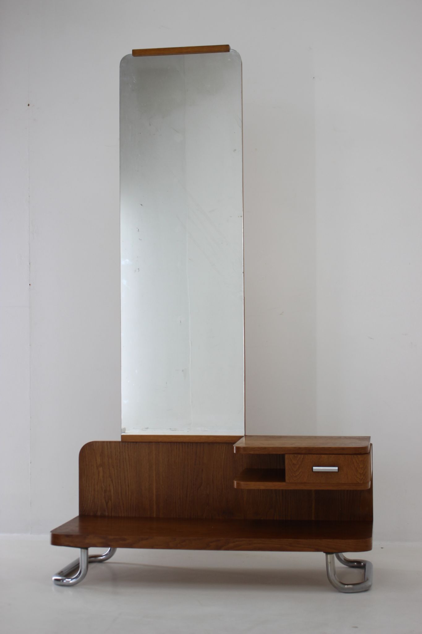 Oak mirror Czechoslovakia 1950s 167x95cm
