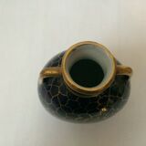 Vase in Limoges Chalais oven blue and gold