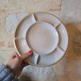 6 "Grès du Marais France" compartment plates for fondue
