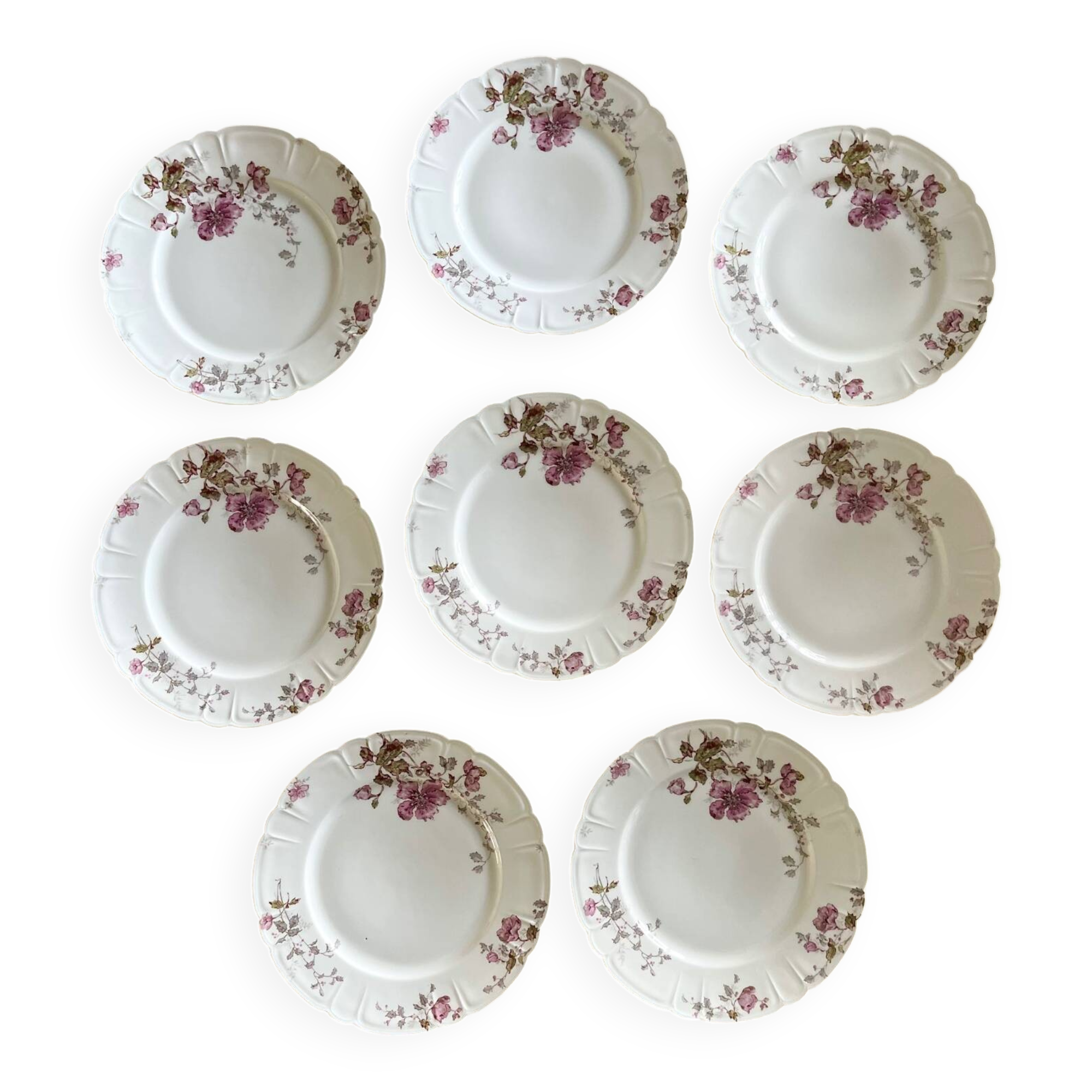 8 Haviland Limoges plates from the 19th century.