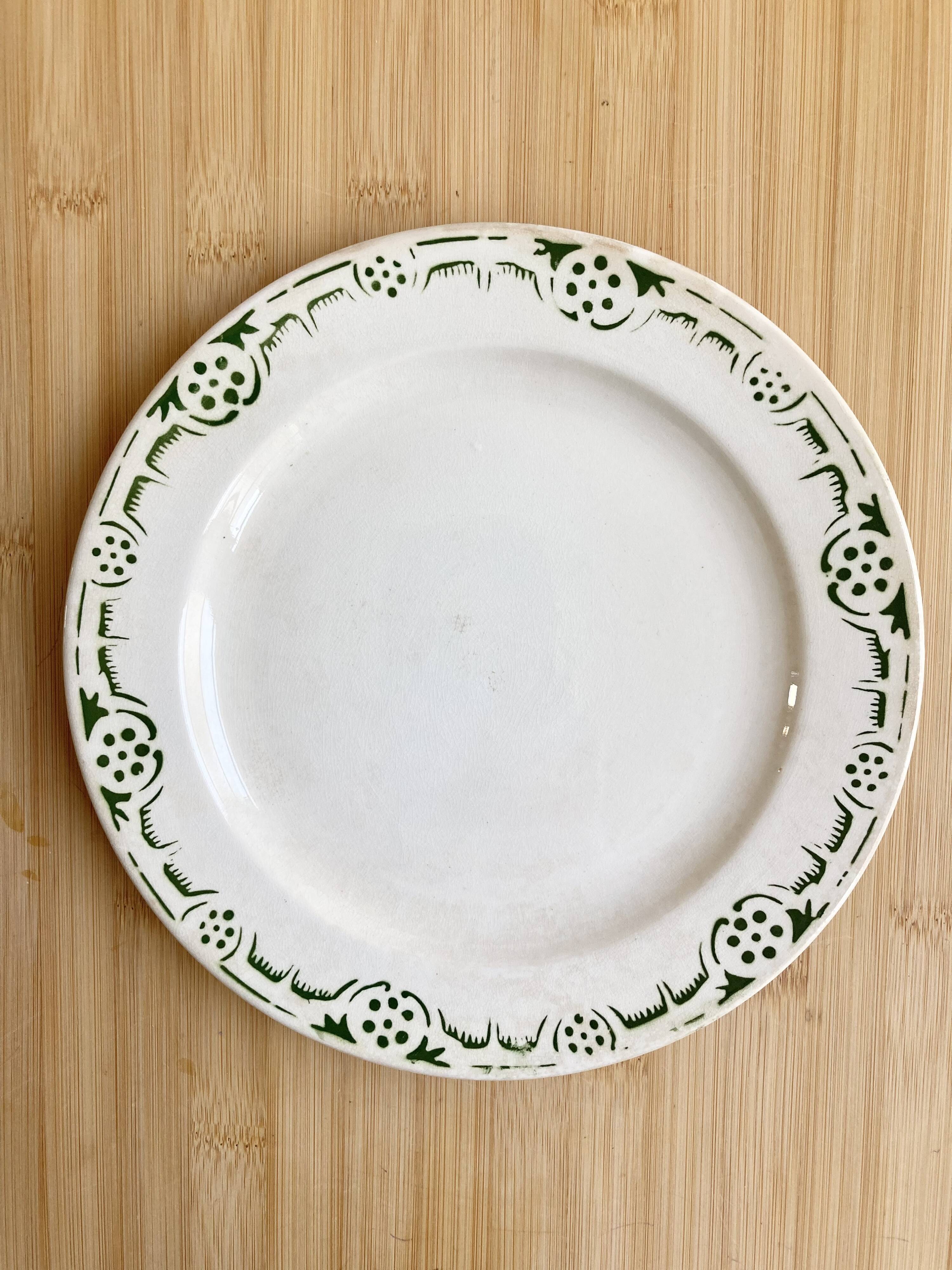 Duo of Badonviller Art Deco Iron Earth plates