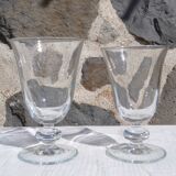 Set of 6 conical glasses with glass ball feet