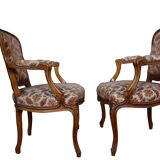 Paire de fauteuil Louis XV cabriolet