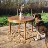 Round art deco table with extension
