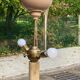 Art Deco floor lamp in solid wood and gilded brass