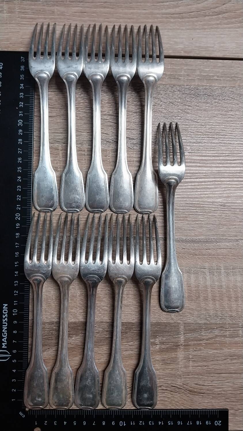 Set of 11 Forks - François Frionet Hallmark - Silver 84g