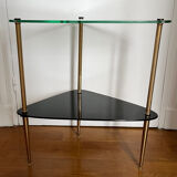 Glass seventies corner shelf