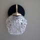 Pair of brass wall sconces and thick glass globe vintage luminaire