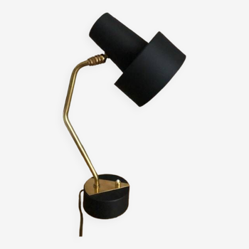 Lamp from the 60s articulated black and gold