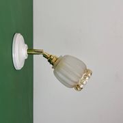 Applique tulipe vintage en verre dépoli et ambré