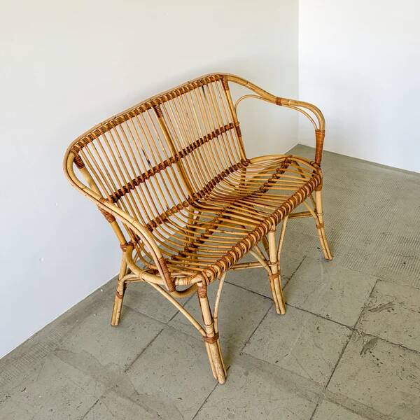 Rattan 2 seater sofa