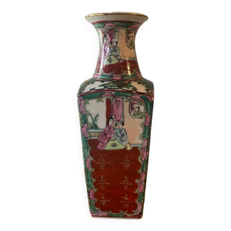 Vase porcelaine de canton chine signé
