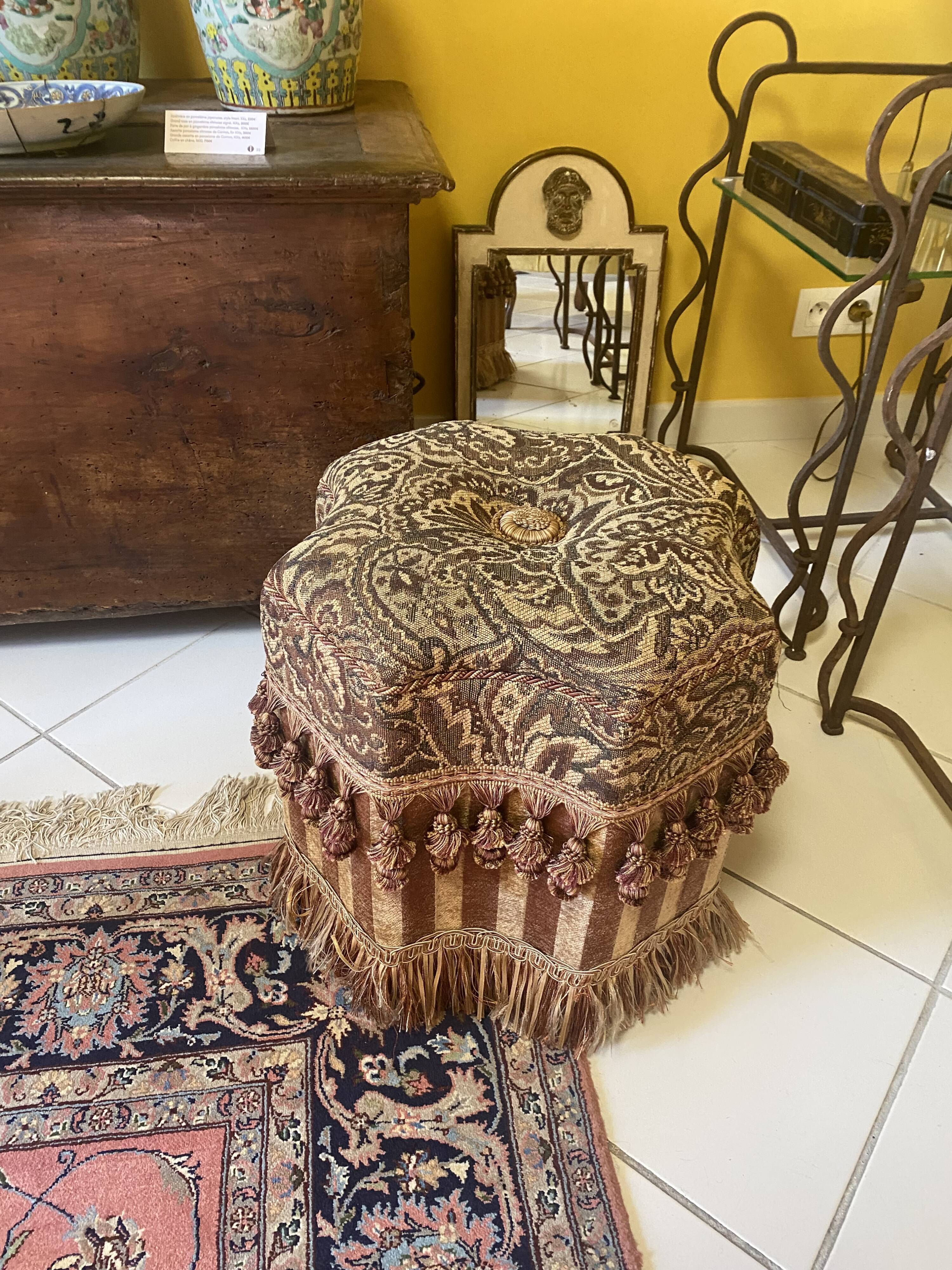 Napoleon III fabric ottoman