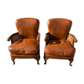 Pair of leather armchairs cannish cheeks