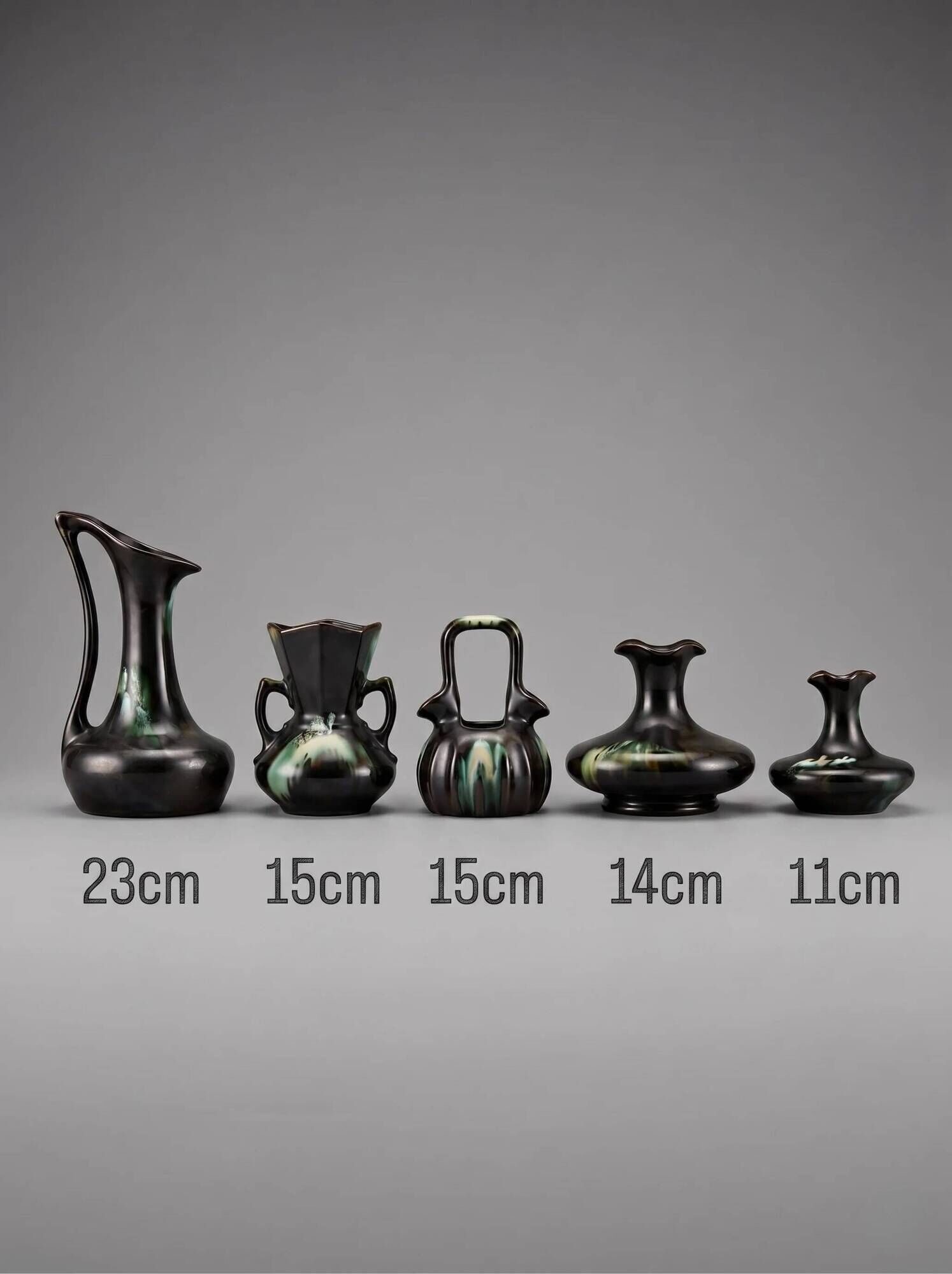 Large collection of 5 modernist glazed Belgian ceramics – Thulin / AIRAIN – Art Deco – 1930s-50s