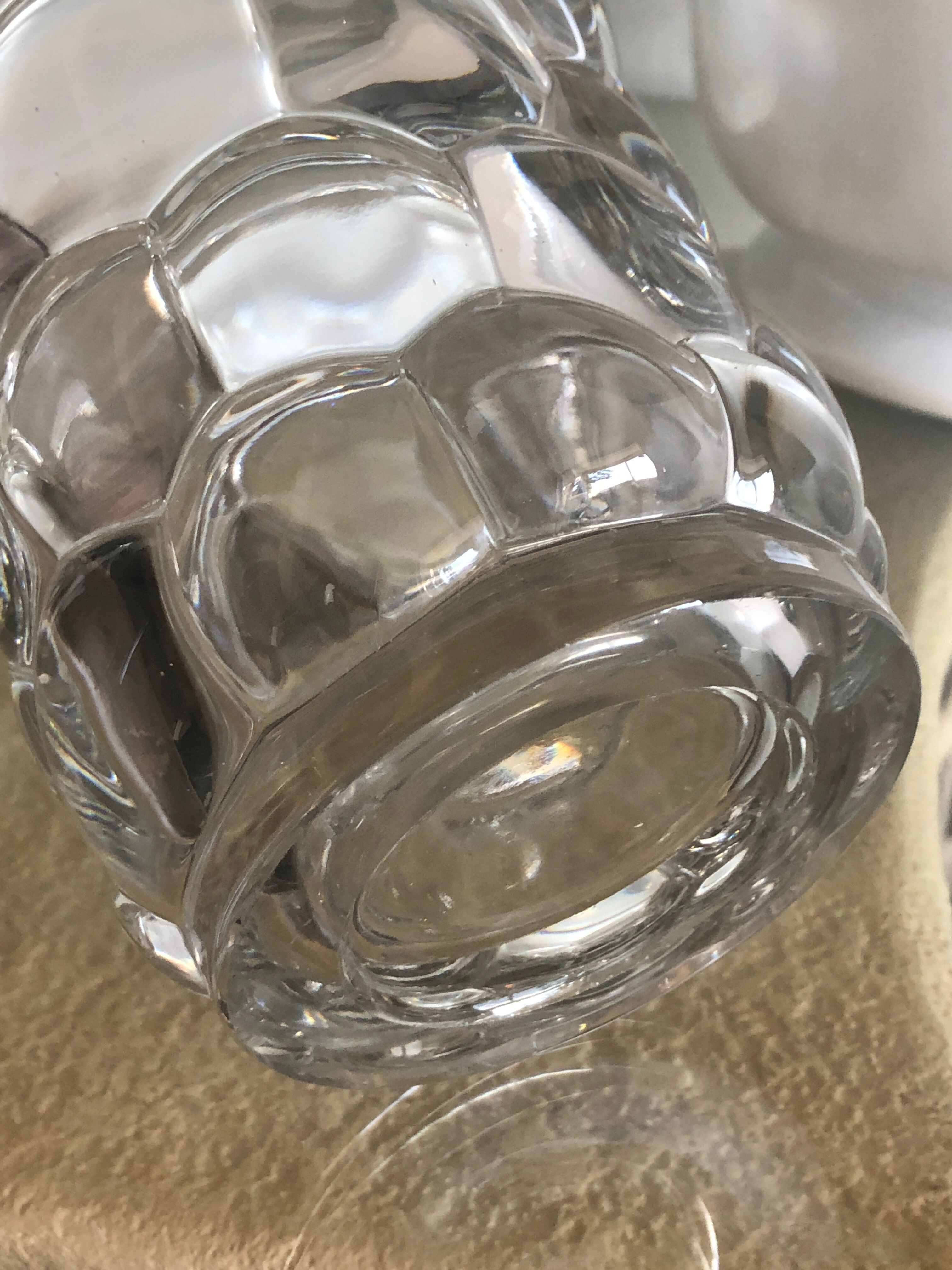 Crystal vase honeycomb Art Deco years 30/40