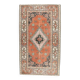 Turkish Vintage Handmade Wool Orange Rug 126x201