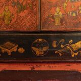 Antique Chinese low sideboard with 4 doors