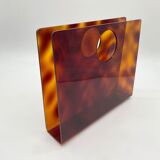 Lucite magazine rack "tortoiseshell", 1970s