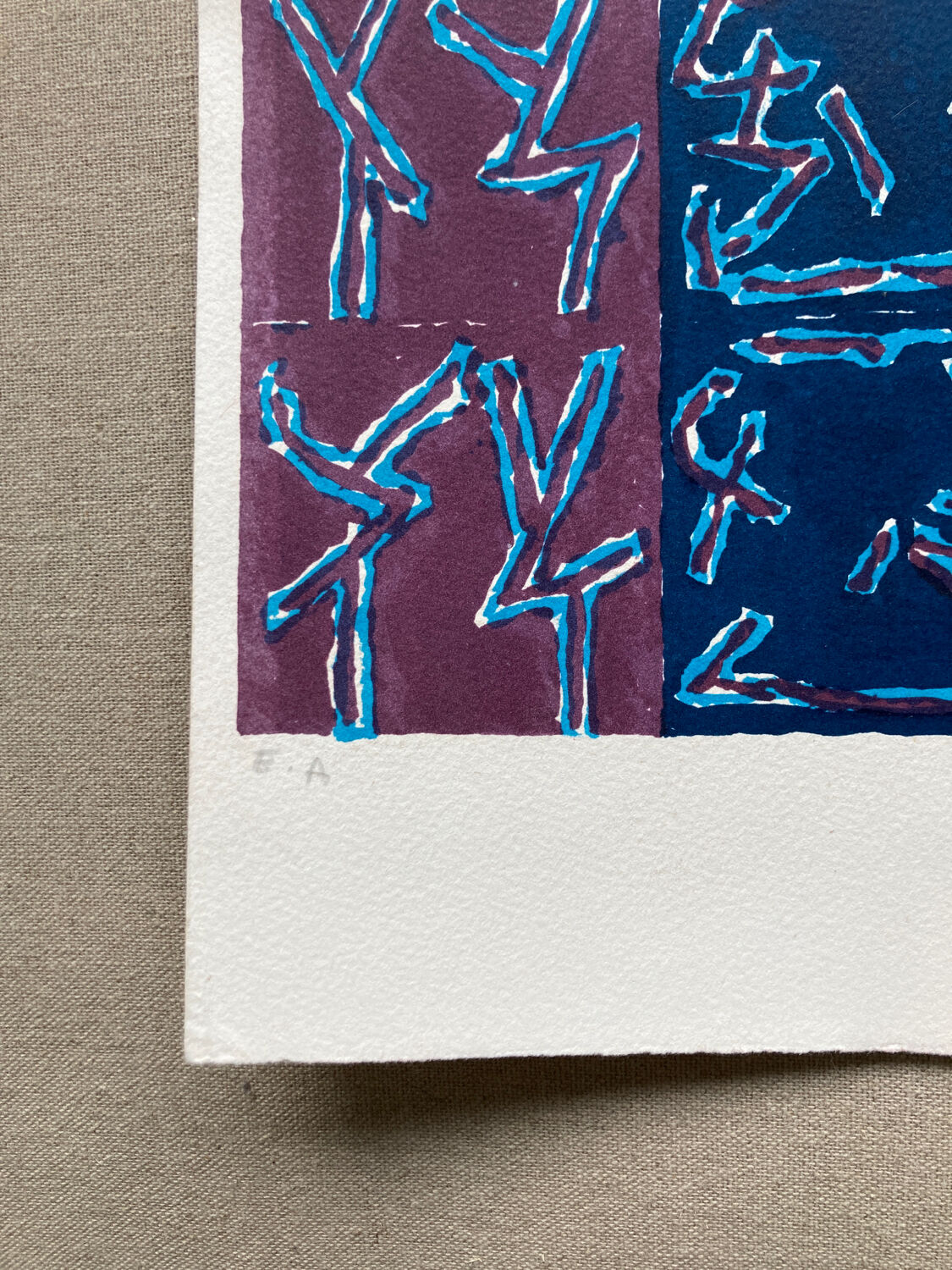 Lithograph signed Ouanes Amor 1970