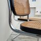 Pair of chairs by Marcel Breuer in black canework model B32 signed Italy