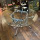 Vintage Round Dining Table in Brushed Aluminum & Beveled Glass, 1970s