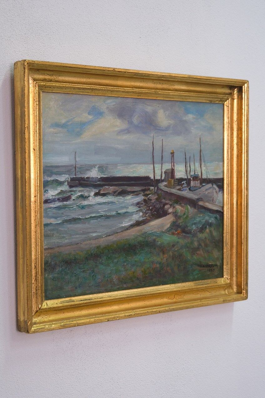 Swedish Modern Oil Painting , 1957, Carl Oscar Larsson (1887-1962)