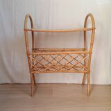 Vintage rattan magazine rack