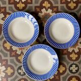 3 assiettes creuses Digoin Sarreguemines modèle Jacquot.
