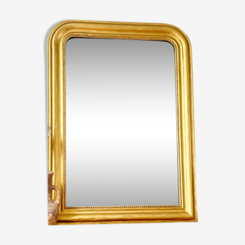 Miroir ancien Louis Philippe perlé 108x78cm.