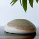 Vintage studio pottery signed - Variegated green and raw earth