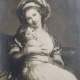 Old photograph "Madame Vigée Le Brun and her daughter" A Mouttet Paris