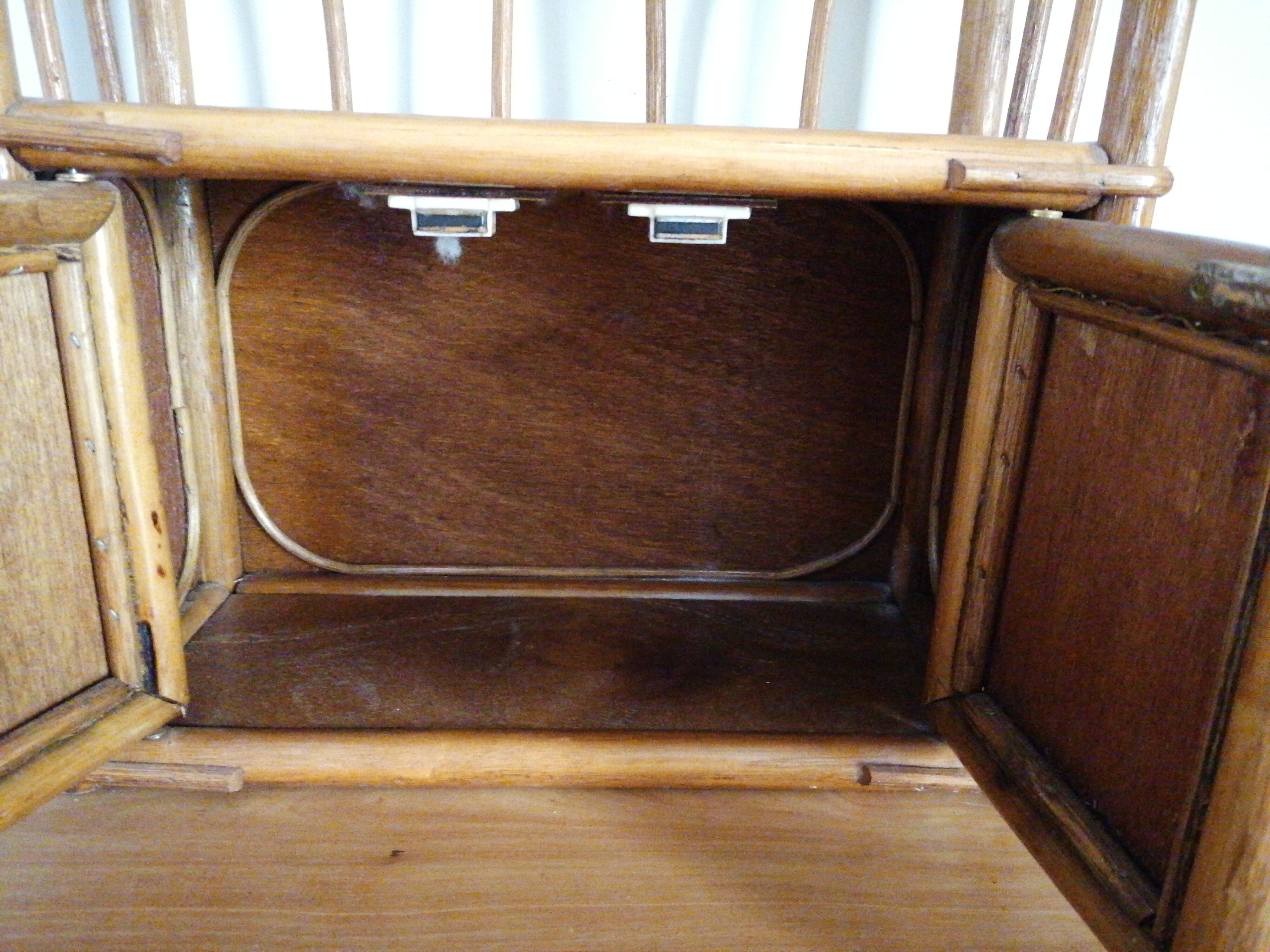 Vintage rattan wall shelf