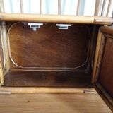 Vintage rattan wall shelf