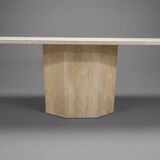 Large travertine table from the 1980s.