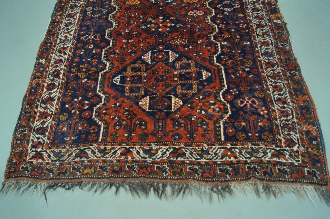 Antique Persian Shiraz carpet, 1900s, 225x162 cm