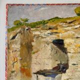 Oil painting on canvas "House and Cliff" No. 21