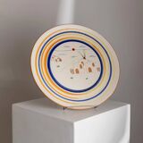 Cream Ceramic Wall Plate from Italy 1980s Studio Ceramics – Hand-Painted, Mid-Century Folk Art