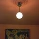 Art deco pendant lamp, art deco molded glass ball suspension, ceiling lamp, 30's