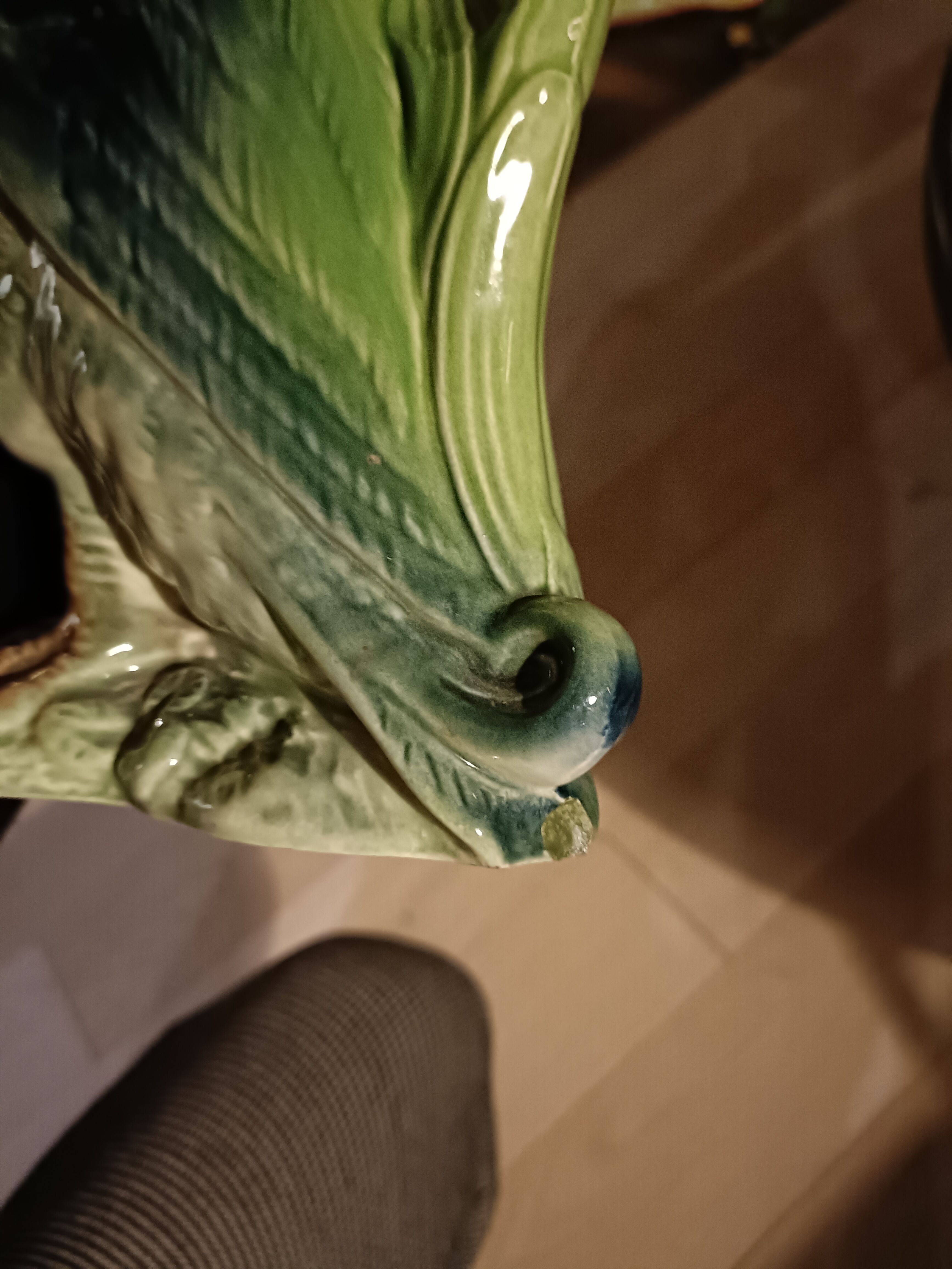 Duck slip signed Saint Clement, earthenware pitcher France