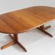 Vintage Danish round extendable dining table solid teak 1960s
