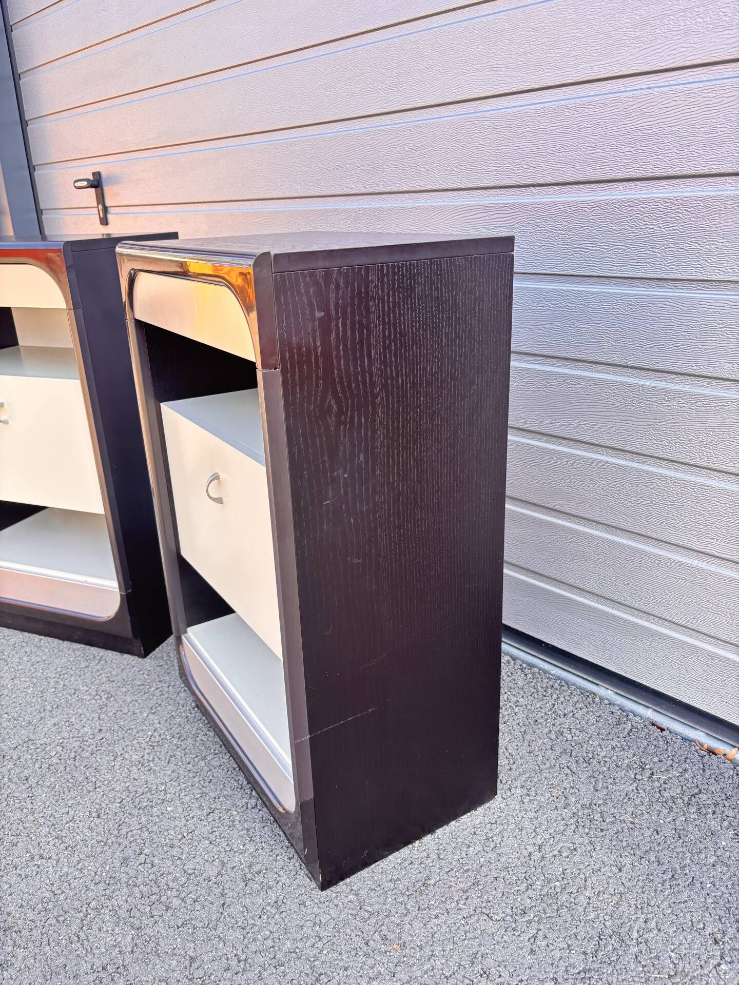 Pair of vintage Space Age bedside tables – Retro-futuristic design