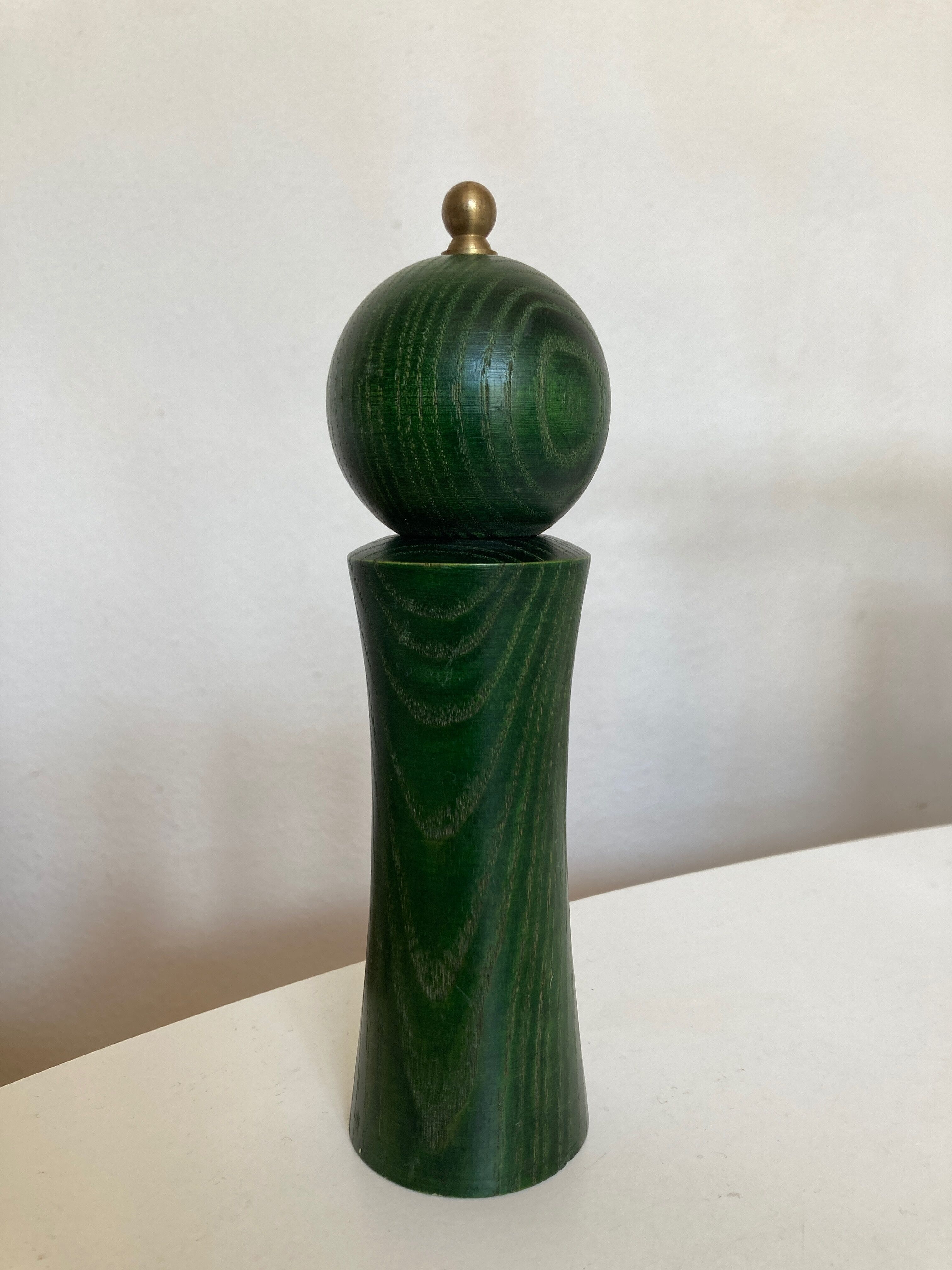 stained wood pepper mill 1970