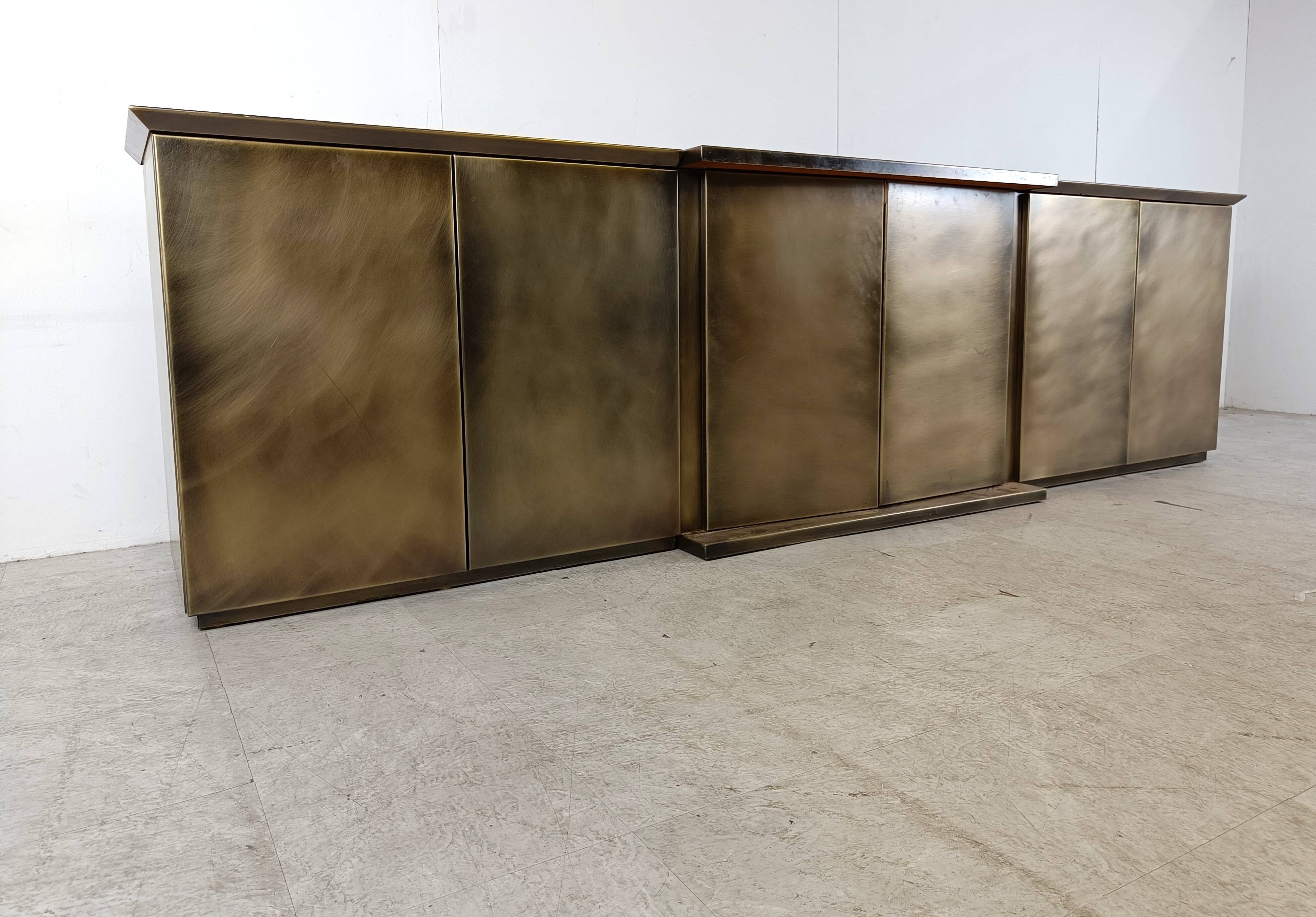 Enfilade XL en laiton par Belgochrom, 1980