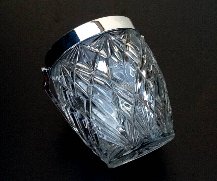 1970s Ice bucket Molded and chiseled glass
