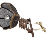 Schaarlamp - Harmonicalamp - teak - wandlamp - 60's