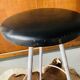 2 tabourets hauts metal simili cuir noir