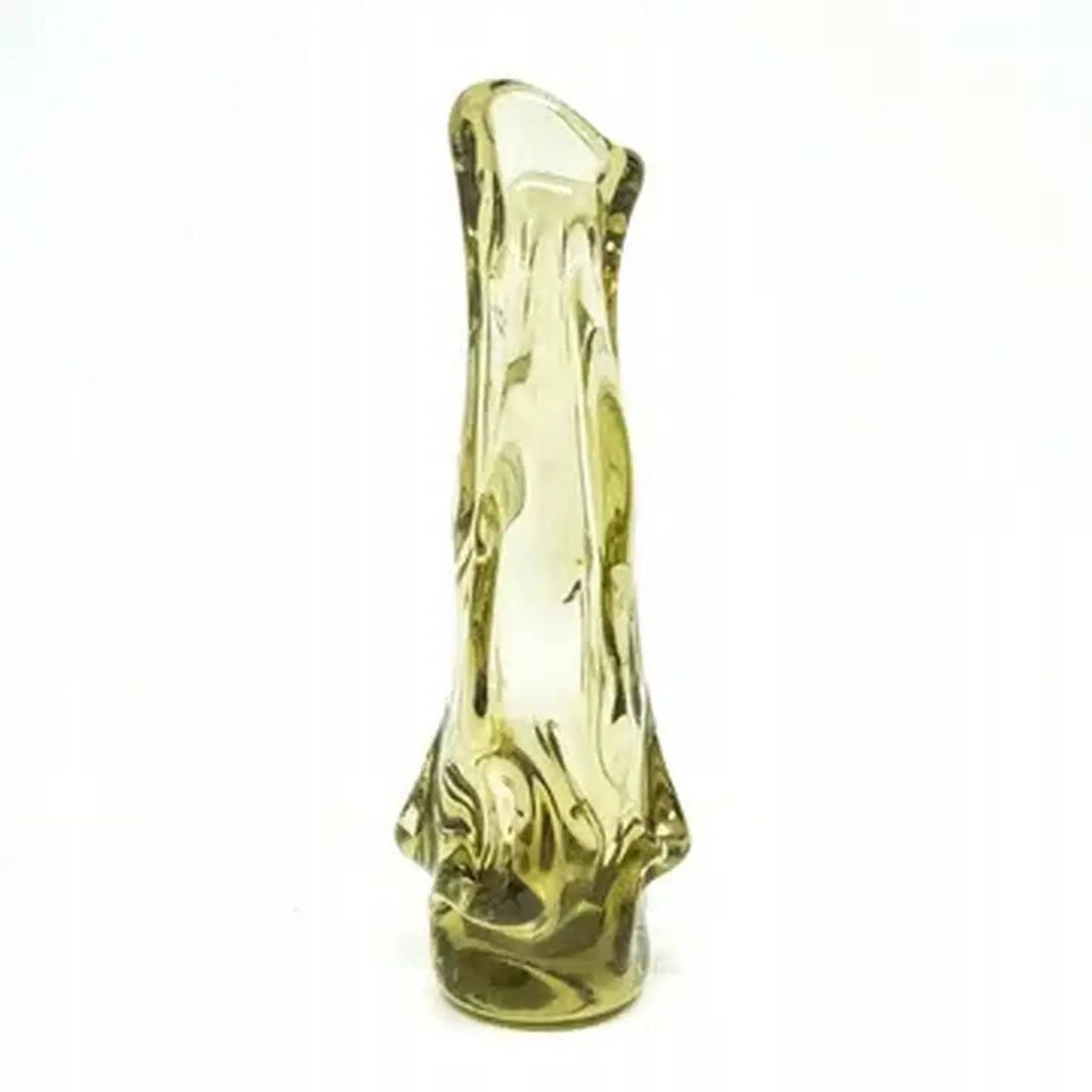 Sekacz vase, crumpled glass, Huta Wołomin, Poland, 1980s