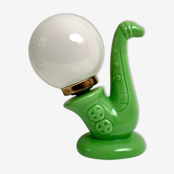 Vintage ceramic saxophone lamp green opaline ball 1970 1980